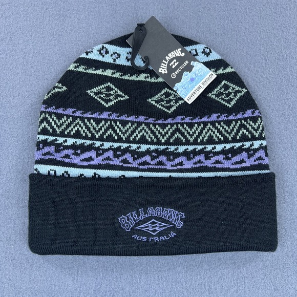 Billabong Adiv Reissue Beanie Adult One Size (OS) Black Multicolor Work Play - Picture 1 of 8